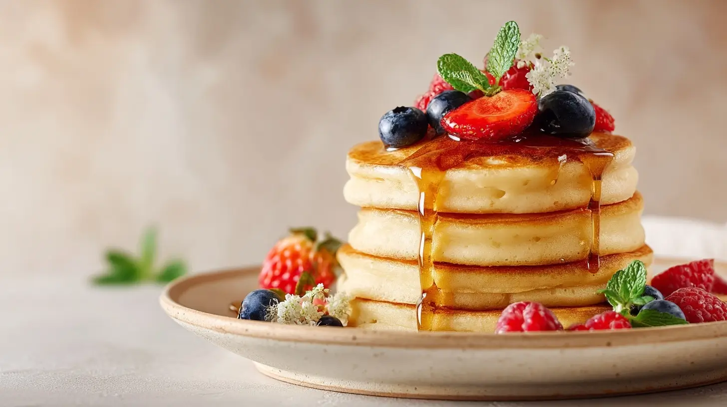 Luftige Pancakes, perfekt zubereitet im Airfryer für ein schnelles Frühstück.