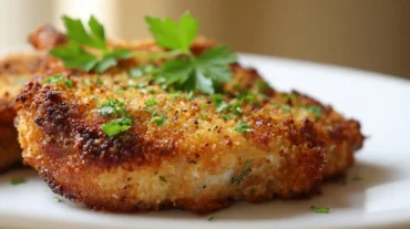 Knuspriges paniertes Kotelett, perfekt zubereitet im Airfryer für einen köstlichen Genuss.