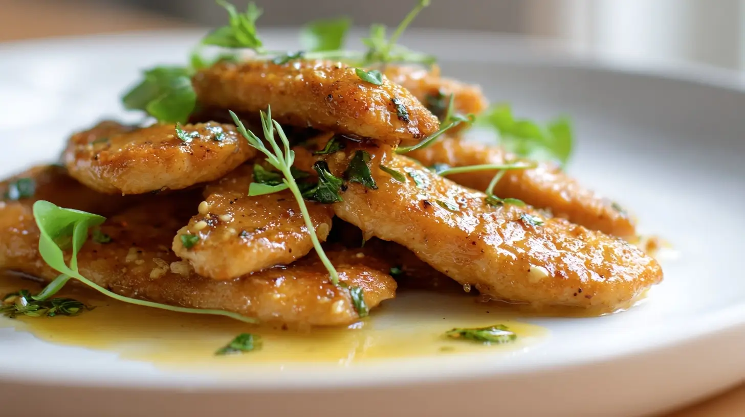 Saftige Putenstreifen, perfekt zubereitet im Airfryer für einen gesunden Genuss.