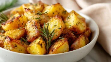 Leckere Rosmarinkartoffeln, perfekt zubereitet im Airfryer für einen knusprigen Genuss.