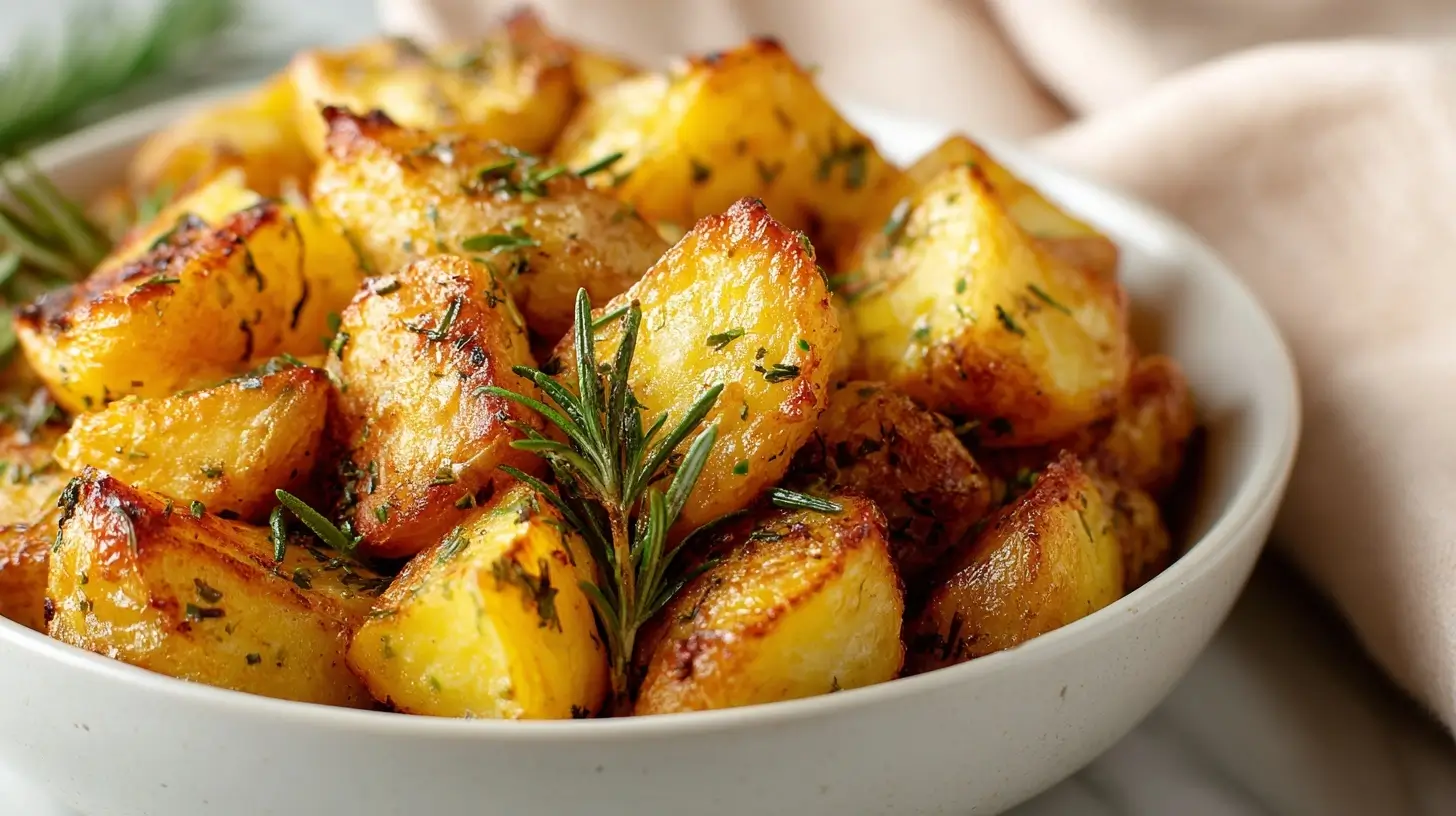 Leckere Rosmarinkartoffeln, perfekt zubereitet im Airfryer für einen knusprigen Genuss.