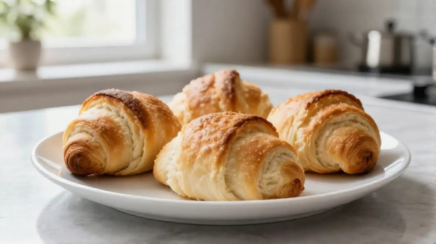 Leckere, aufgetaute Brötchen im Airfryer mit goldener Kruste und weichem Inneren.