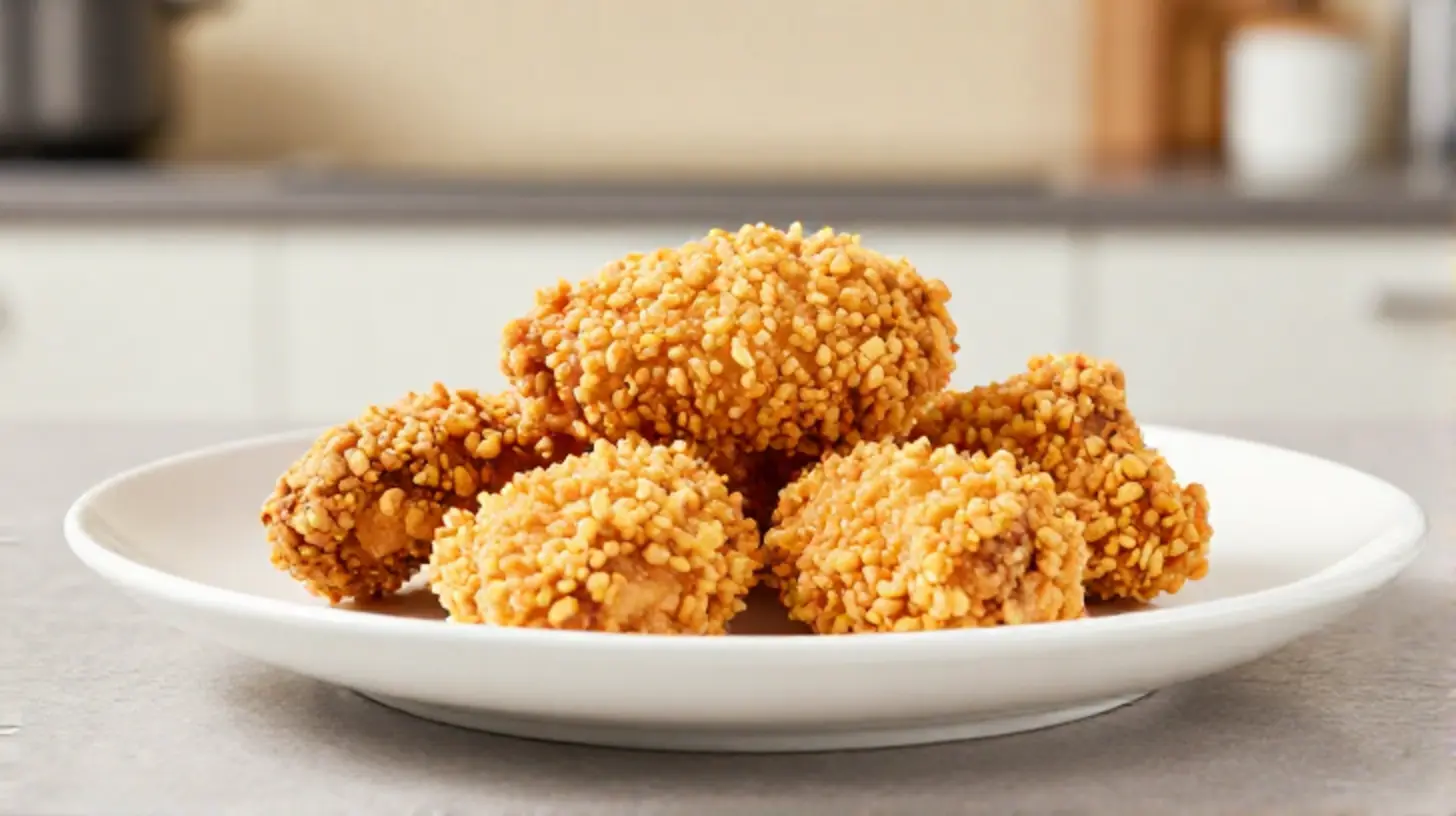 Knuspriges Cornflakes Hähnchen, perfekt zubereitet im Airfryer für ein leckeres Abendessen.