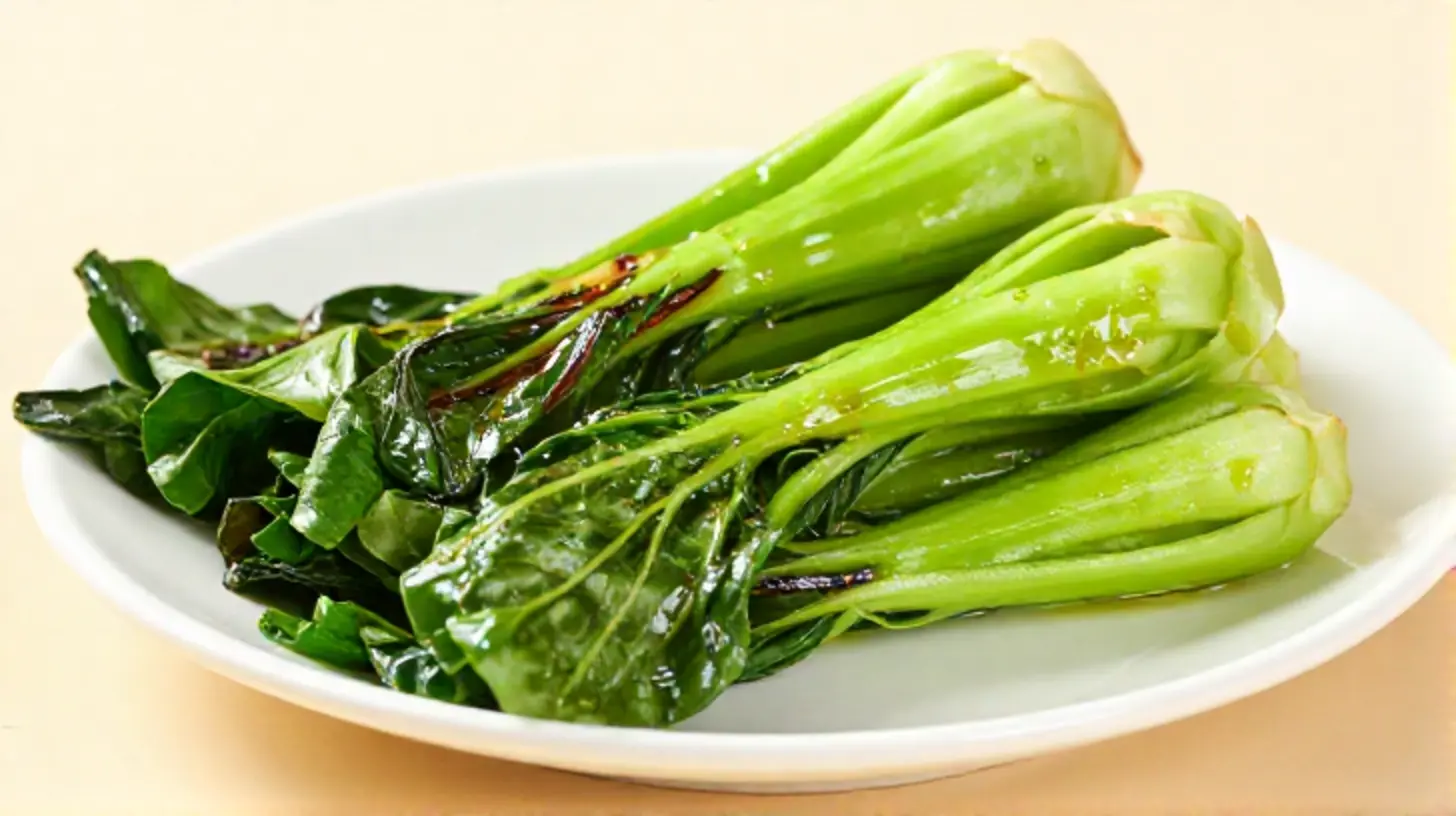 Leckeres Pak Choi Gericht, perfekt zubereitet im Airfryer für eine gesunde Mahlzeit.