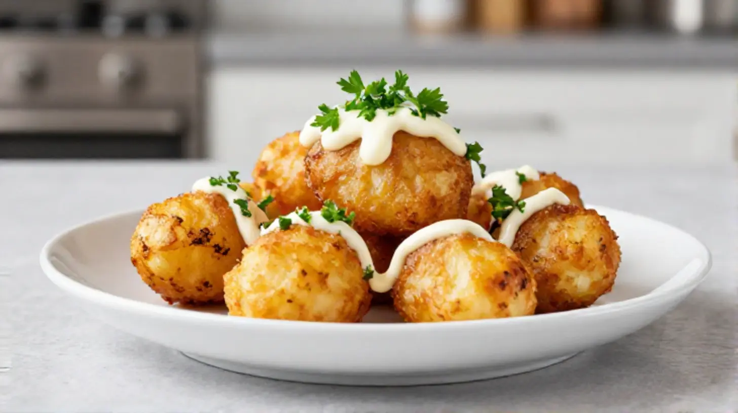 Knusprige Patatas Bravas im Airfryer, perfekt gewürzt und einfach zubereitet.