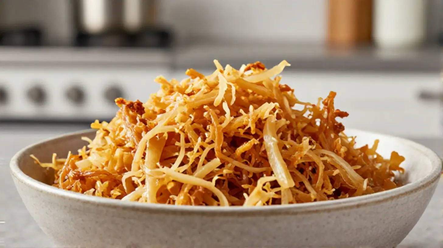 Leckeres Sauerkraut im Airfryer zubereitet für eine gesunde Beilage.