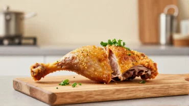 Saftige Entenkeulen, perfekt zubereitet im Airfryer für knackige Haut und zartes Fleisch.