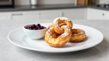 Leckere Kräppelchen, knusprig und leicht gebacken im Airfryer für ein köstliches Dessert.