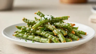 Leckere Prinzessbohnen, knusprig zubereitet im Airfryer für perfekten Genuss.