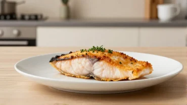 Zartes Rotbarschfilet, knusprig zubereitet im Airfryer für einen gesunden Genuss.