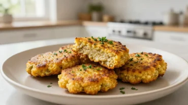 Leckere Amaranth-Bratlinge, knusprig zubereitet im Airfryer für das perfekte Abendessen.