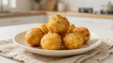 Knusprige Bitterballen aus der Heißluftfritteuse, perfekt als Snack oder Partyhäppchen.