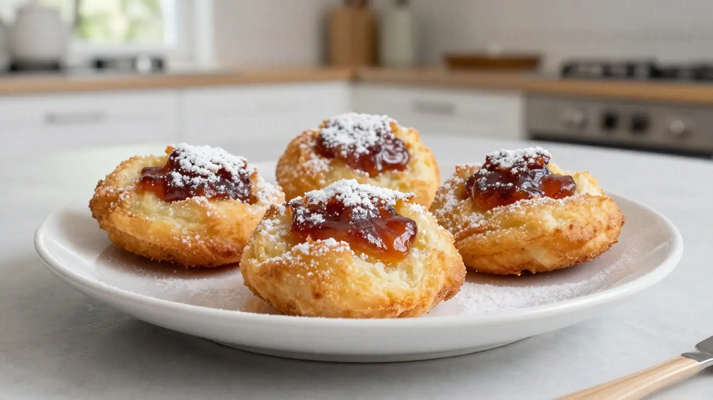 Leckere Buchteln aus der Heißluftfritteuse, perfekt für jedes Dessert.