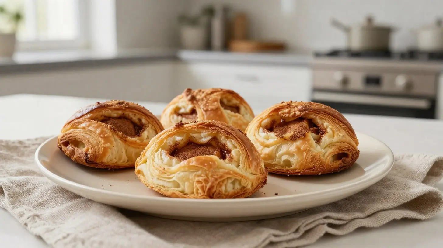 Leckere Franzbrötchen, einfach und schnell im Airfryer zubereitet.