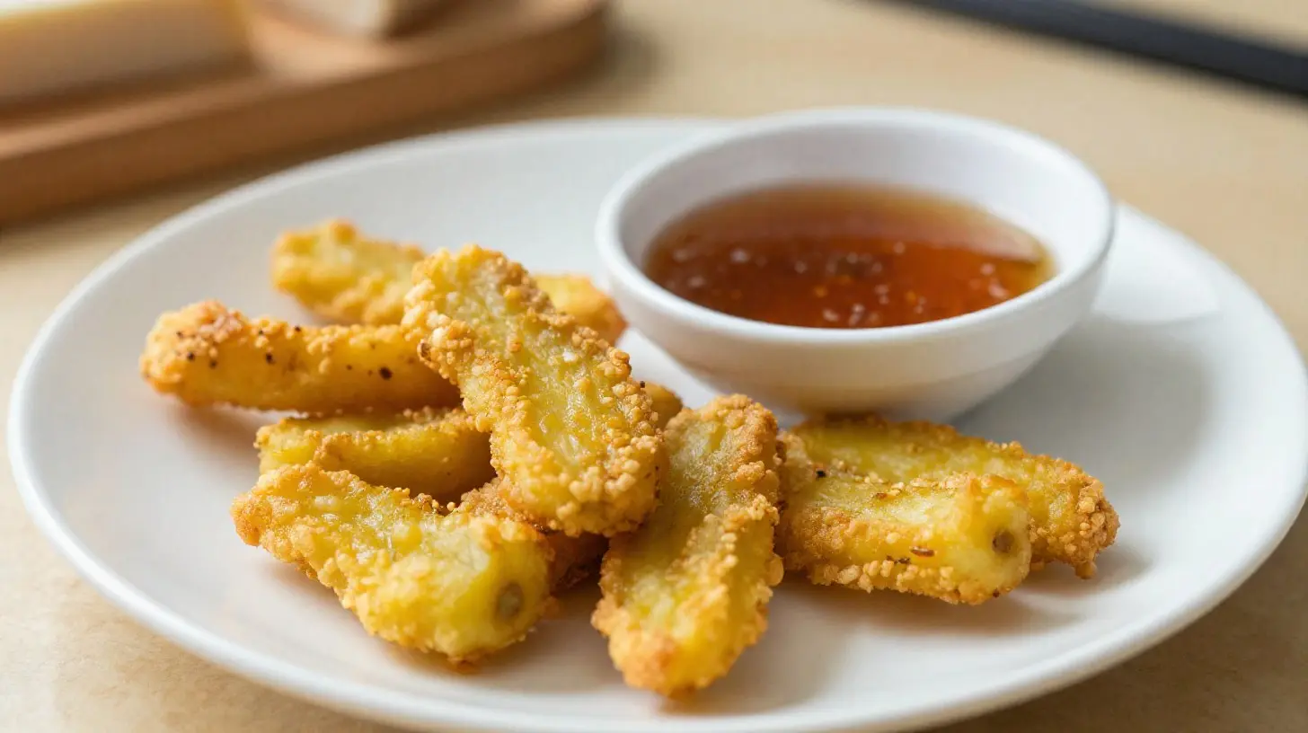 Leckere, knusprige Fried Pickles, perfekt zubereitet im Airfryer.