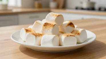 Leckere geröstete Marshmallows aus der Heißluftfritteuse für ein perfektes Dessert.