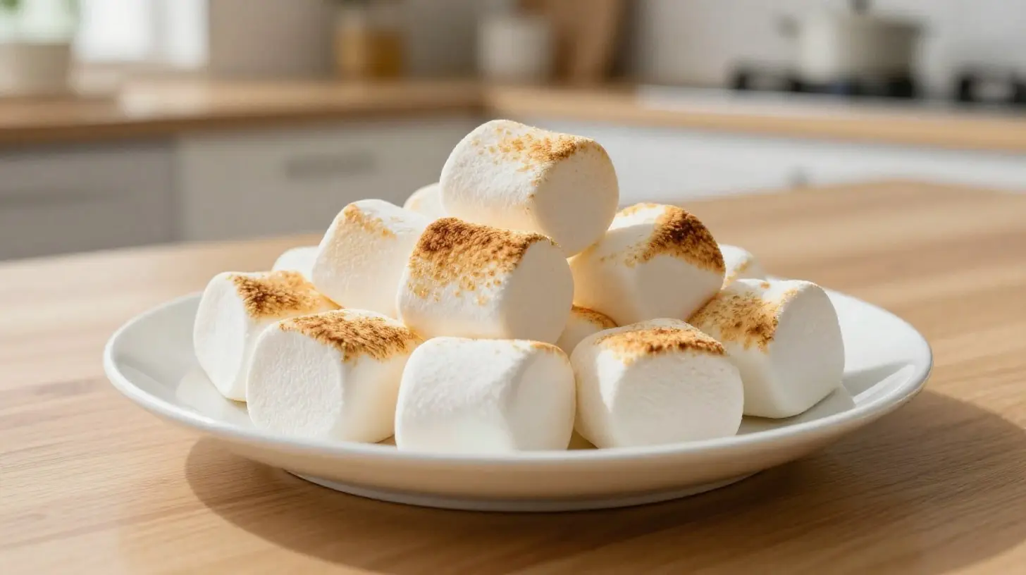 Leckere geröstete Marshmallows aus der Heißluftfritteuse für ein perfektes Dessert.