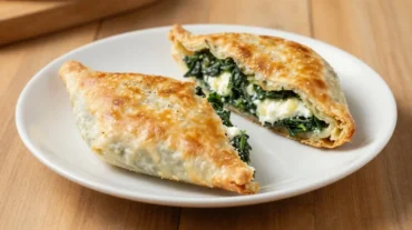 Leckeres Gözleme aus der Heißluftfritteuse mit frischem Gemüse und schmackhaftem Käse.