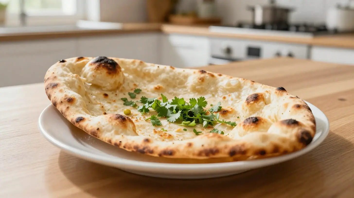 Leckeres indisches Naan-Brot, perfekt zubereitet in der Heißluftfritteuse.