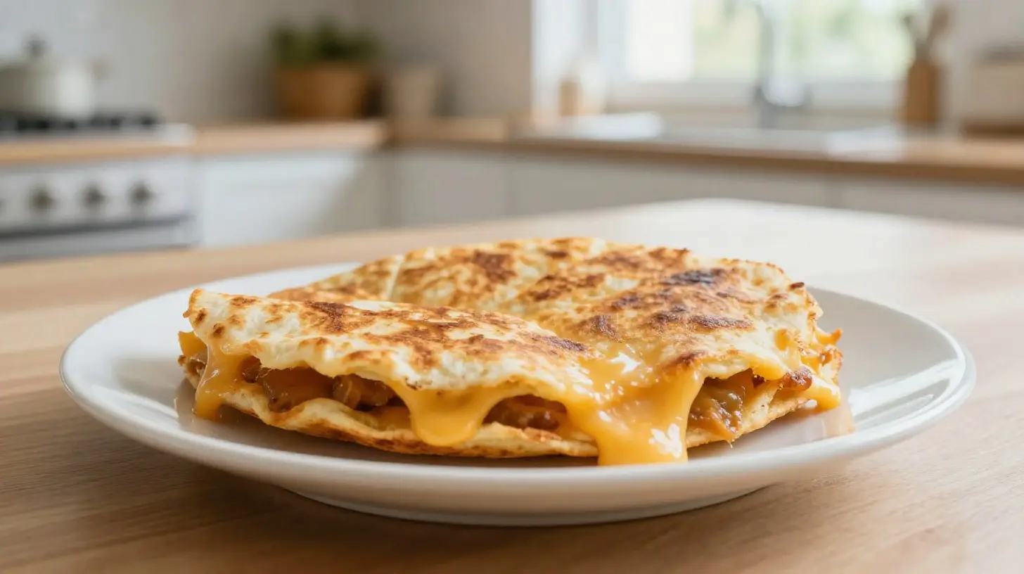 Leckere Käse-Quesadilla aus der Heißluftfritteuse, perfekt knusprig und schnell zubereitet.
