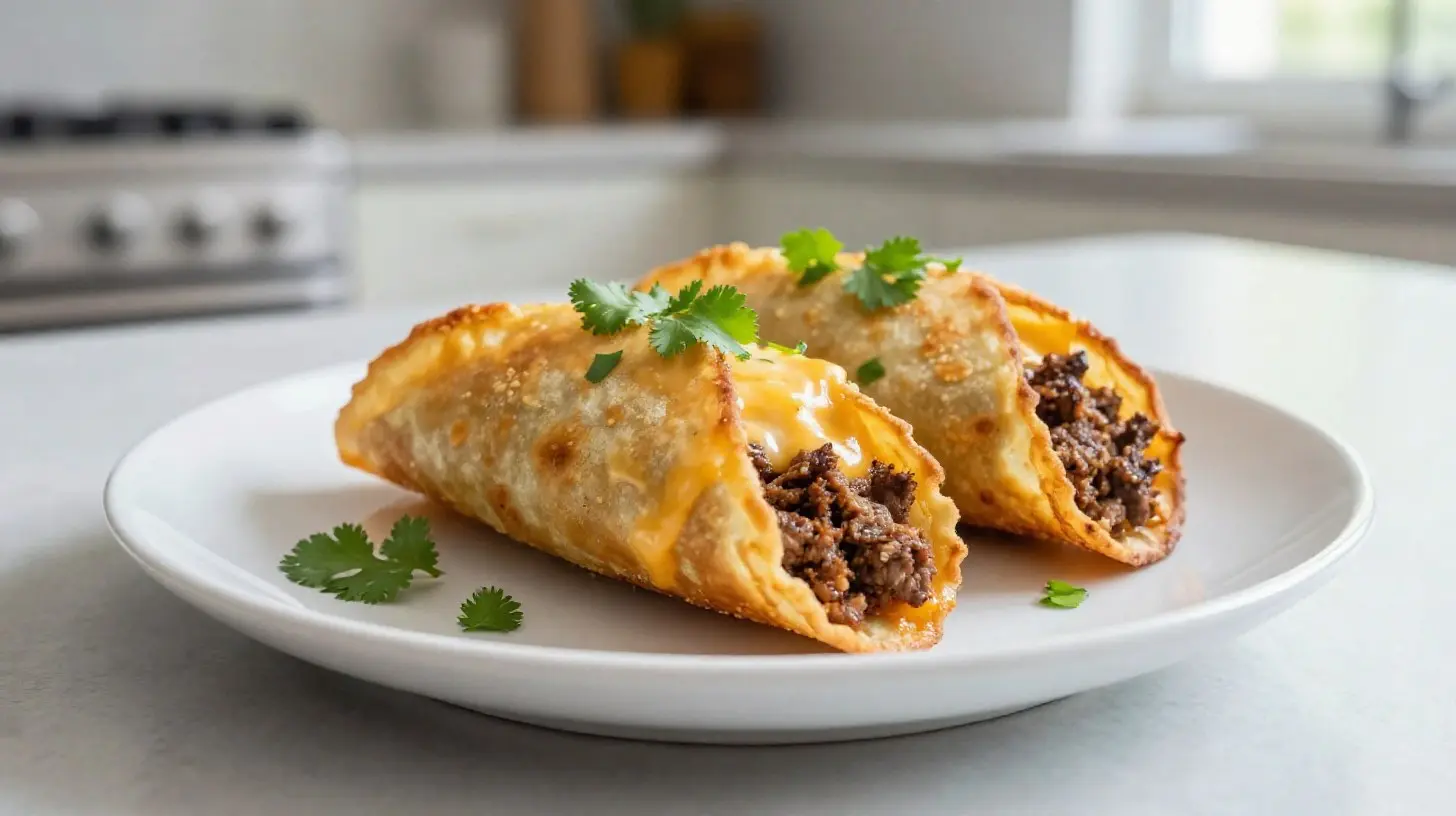 Leckere krosse Chimichanga aus der Heißluftfritteuse, perfekt für ein schnelles Abendessen.