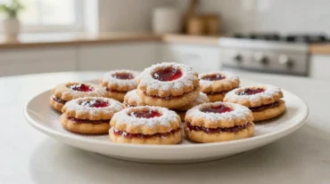 Leckere Linzer Plätzchen, perfekt zubereitet im Airfryer für knusprigen Genuss.