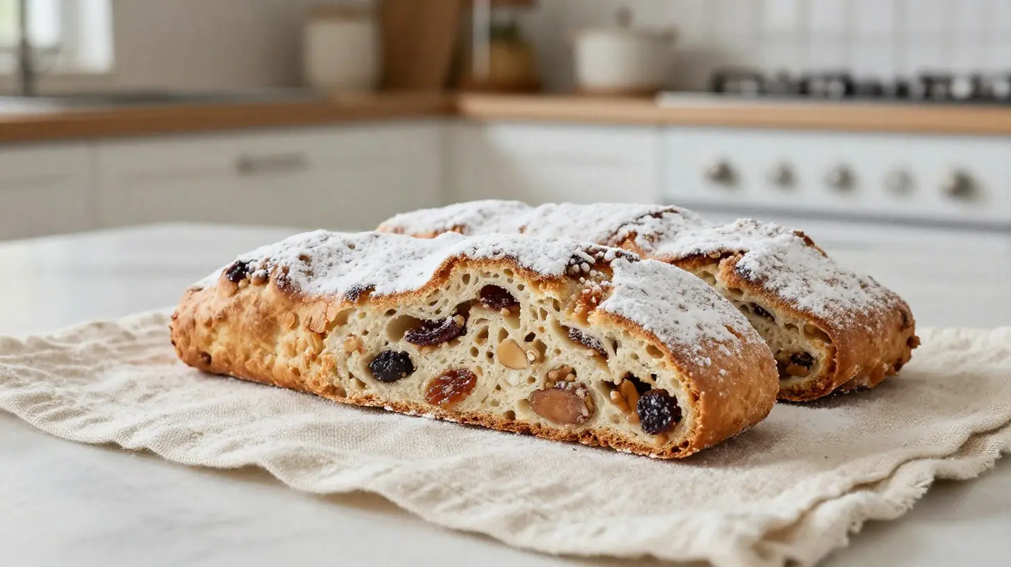 Köstliche Mini-Stollen aus der Heißluftfritteuse mit feinen Gewürzen und Rosinen.