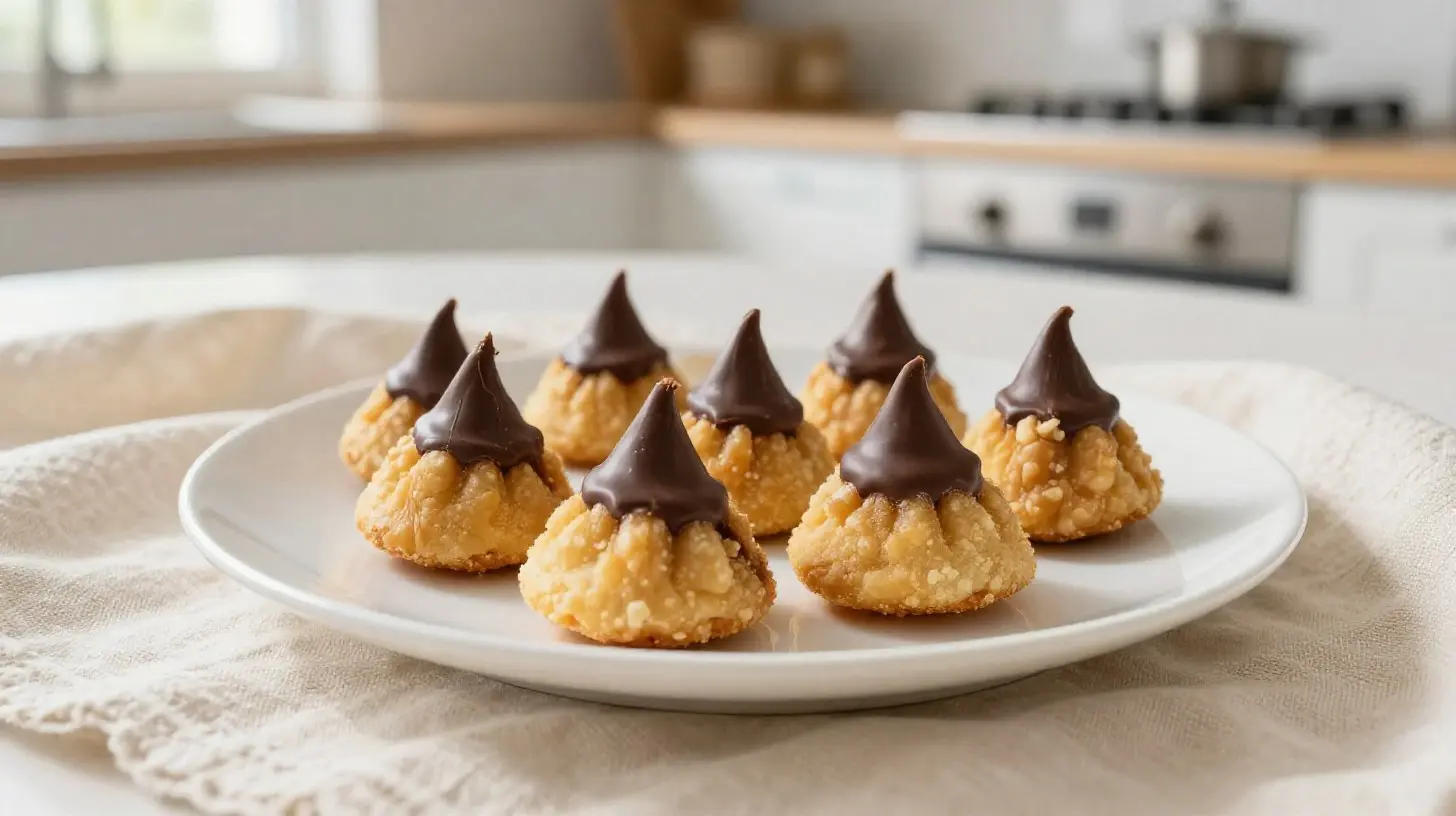 Leckere Nussecken aus der Heißluftfritteuse mit knusprigem Boden und nussiger Füllung.