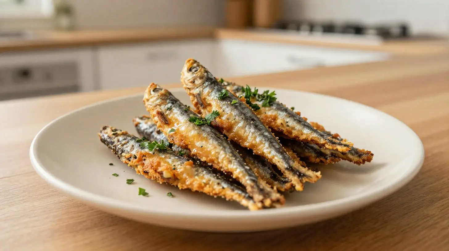 Leckere Sardinen aus dem Airfryer für eine gesunde und einfache Mahlzeit.