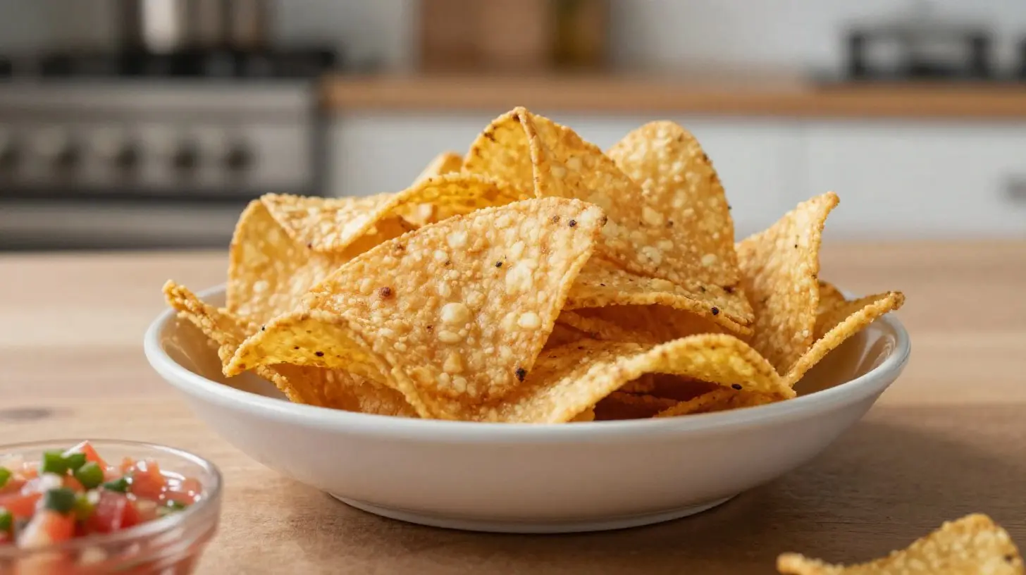 Knusprige selbstgemachte Tortilla-Chips, perfekt zubereitet im Airfryer.