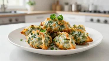 Leckere Spinatknödel aus der Heißluftfritteuse, perfekt für ein schnelles und gesundes Gericht.