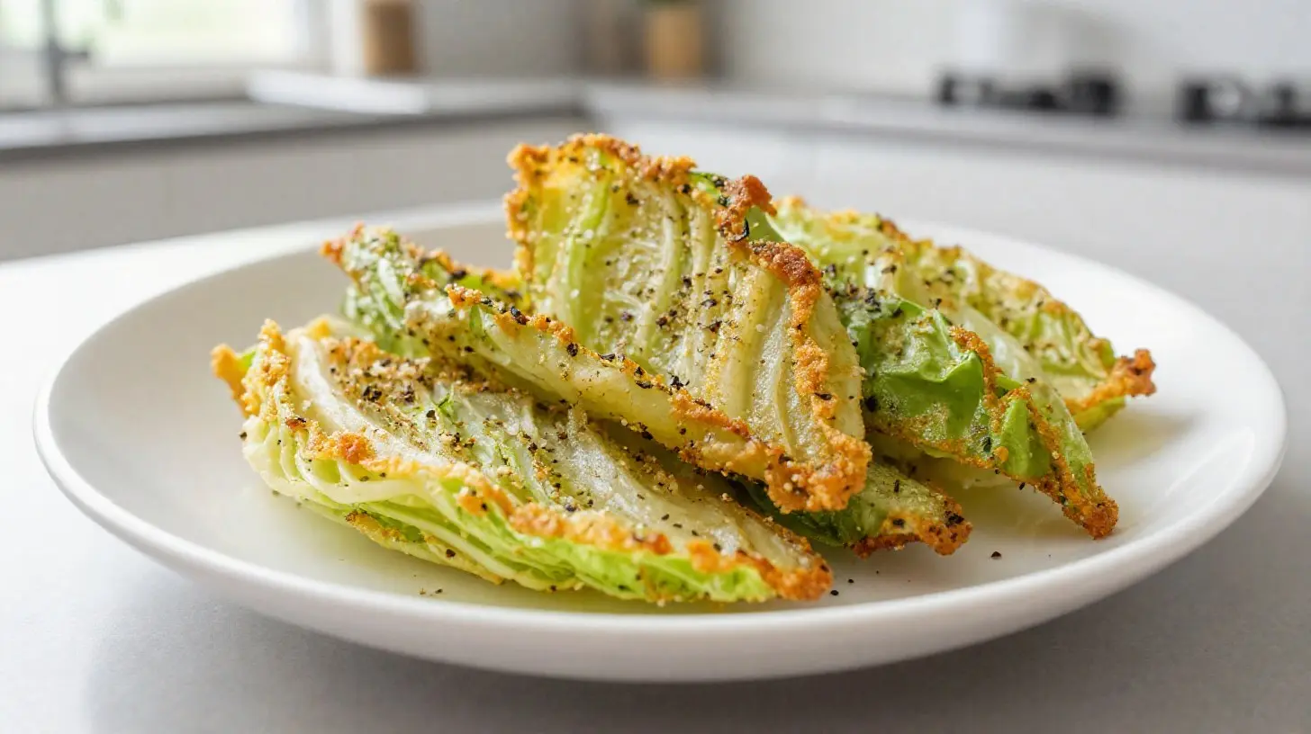 Leckerer Spitzkohl aus der Heißluftfritteuse, knusprig und voller Geschmack.