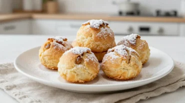 Leckere Alpenkrapfen, perfekt zubereitet im Airfryer, knusprig und süß.