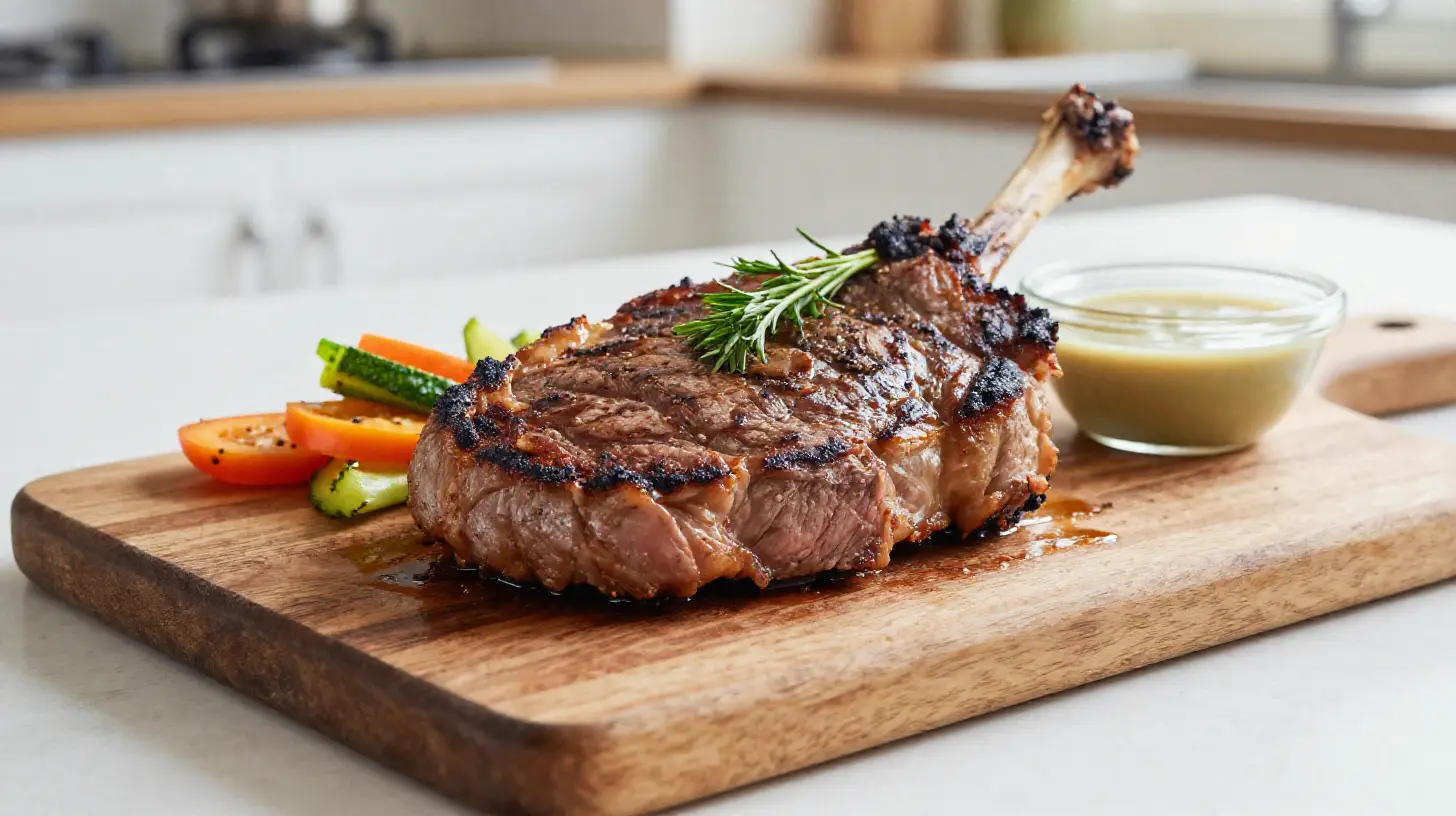 Saftiges Rinderhüftsteak, perfekt gegart in der Heißluftfritteuse für ein intensives Geschmackserlebnis.