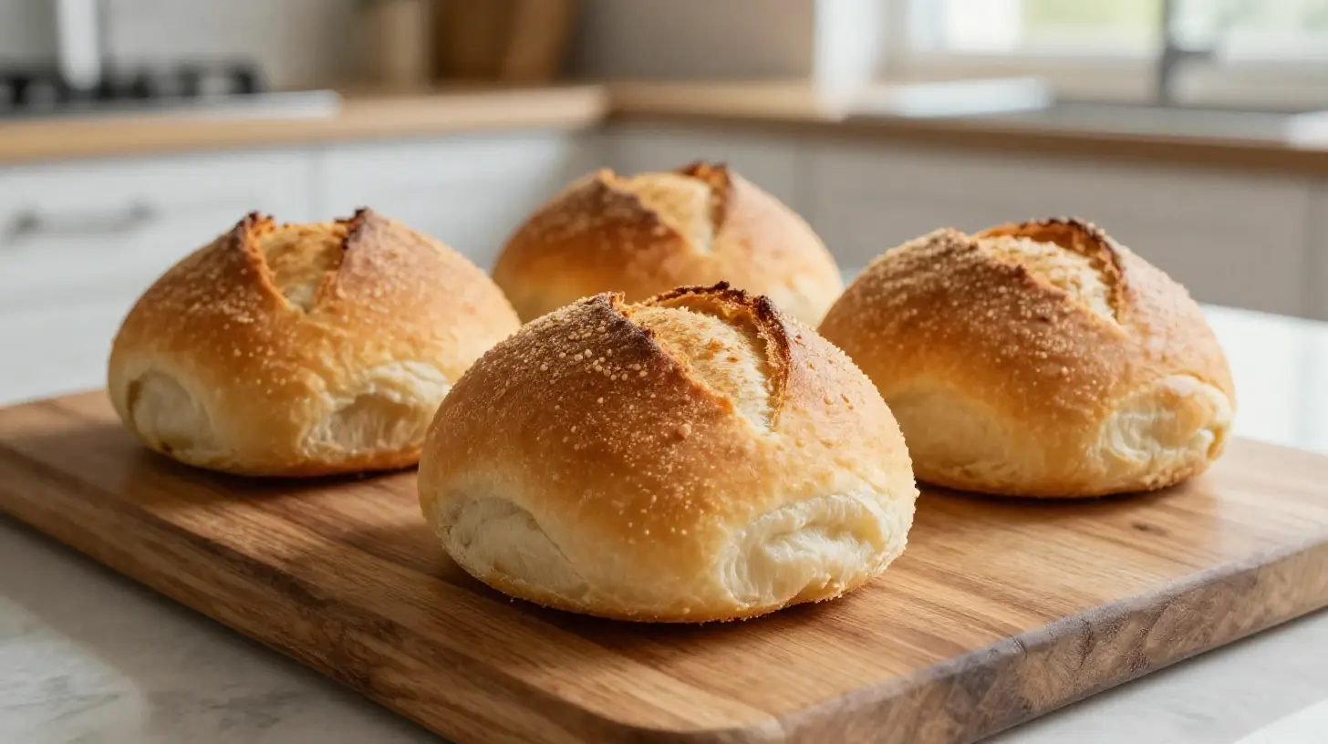 Leckere Vollkorn-Brötchen, frisch zubereitet im Airfryer für perfekten Genuss.