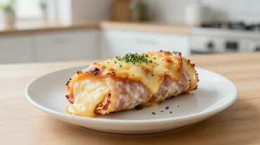 Leckerer Witlof mit Schinken und Käse, perfekt zubereitet in der Heißluftfritteuse.