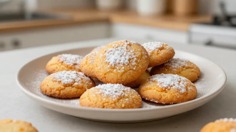Leckere Orangenplätzchen, die im Airfryer goldbraun und knusprig gebacken werden.